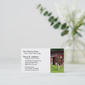 Visitekaartje van boerderij met rode Barn en rode  (Staand voorkant)