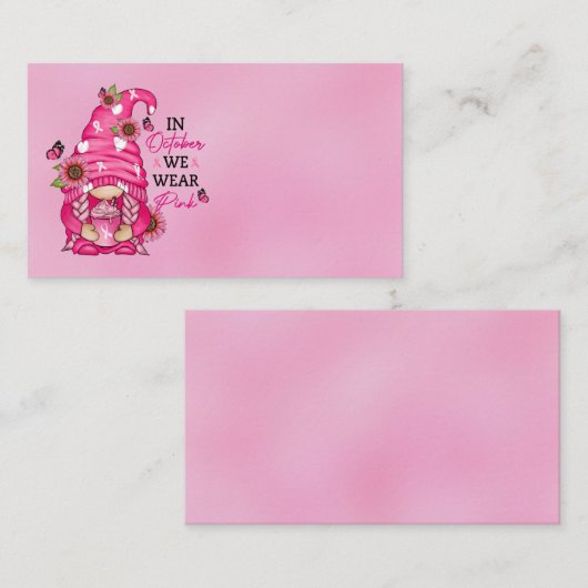 Visitekaartje van borstkanker Gnome (Voorkant / Achterkant)