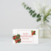 Visitekaartje van botanische aardbeien (Staand voorkant)