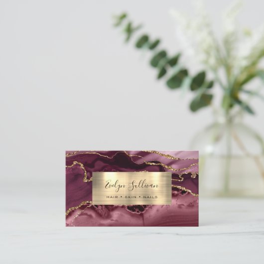 Visitekaartje van Bourgogne en Gold Agate (Staand voorkant)