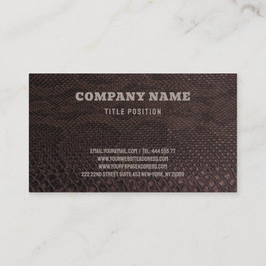 Visitekaartje van Brown Snakeskin (Achterkant)
