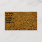 Visitekaartje van bruin geboost leder (Achterkant)