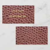 Visitekaartje van bruin krokodilleder (Voorkant / Achterkant)