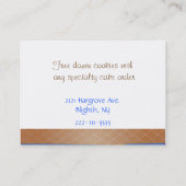 Visitekaartje van bruine en blauwe bakkerij (Achterkant)