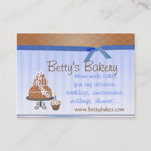 Visitekaartje van bruine en blauwe bakkerij (Voorkant)
