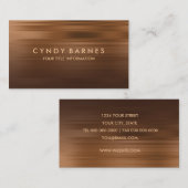 Visitekaartje van bruine en koperstreep (Voorkant / Achterkant)