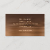 Visitekaartje van bruine en koperstreep (Achterkant)