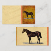 Visitekaartje van bruine paarden (Voorkant / Achterkant)