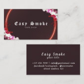 Visitekaartje van bruine tapeshop (Voorkant / Achterkant)