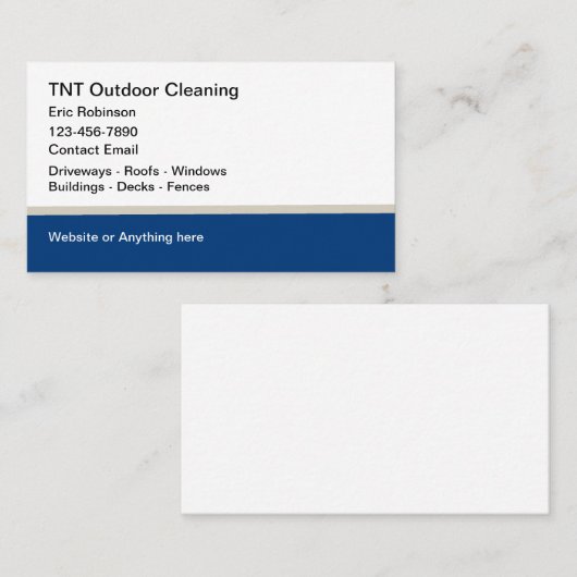Visitekaartje van buitenschoonmaakservice (Voorkant / Achterkant)