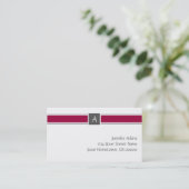 Visitekaartje van Burgandy en Gray Monogram (Staand voorkant)