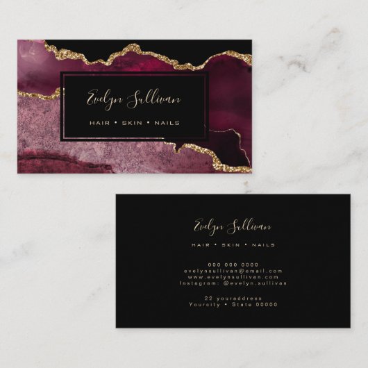 visitekaartje van burgundy ' s en goudmakerij (Voorkant / Achterkant)