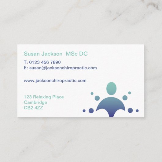 Visitekaartje van chiropractor (Achterkant)