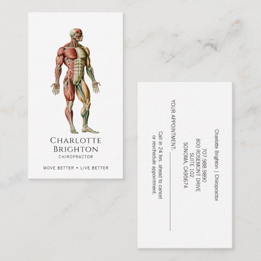 Visitekaartje van chiropractor (Voorkant / Achterkant)