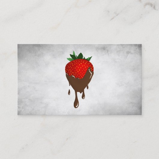 visitekaartje van  chocoladeaardbei (Voorkant)