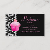 Visitekaartje van Classy Bakery Cupcake Damask Pin (Achterkant)