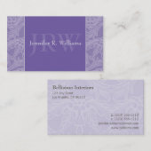 Visitekaartje van Classy Monogram Periwinkle (Voorkant / Achterkant)