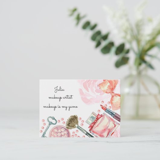 visitekaartje van creatieve make-up kunstenaar (Staand voorkant)