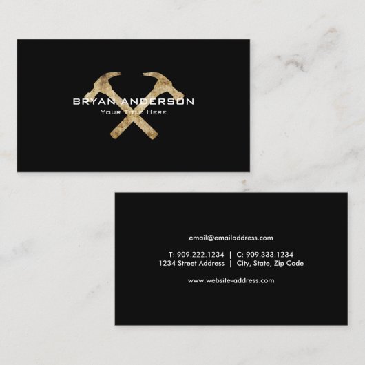 Visitekaartje van Crossing Hammers (Voorkant / Achterkant)