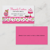 Visitekaartje van cute roze en groene bakkerij (Voorkant / Achterkant)