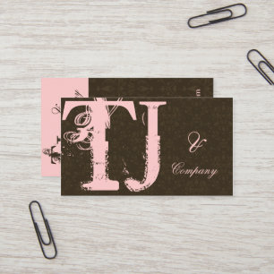 Visitekaartje van Damask met as van urban