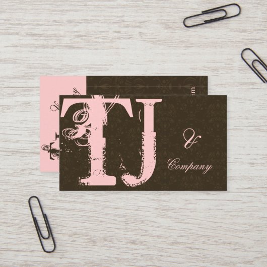 Visitekaartje van Damask met as van urban (Voorkant / Achterkant in situ)