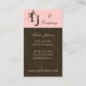 Visitekaartje van Damask met as van urban (Achterkant)