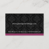Visitekaartje van Damask Wedding Planner (Achterkant)