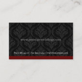 Visitekaartje van Damask Wedding Planner (Achterkant)