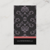 Visitekaartje van Damask Wedding Planner (Achterkant)