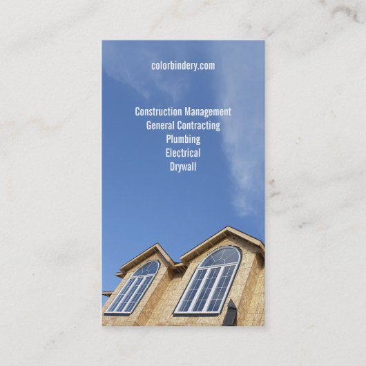 Visitekaartje van de aannemer van het stijgende lu (Voorkant)