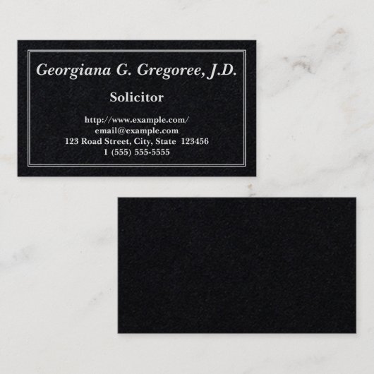  Visitekaartje van de advocaat (Voorkant / Achterkant)