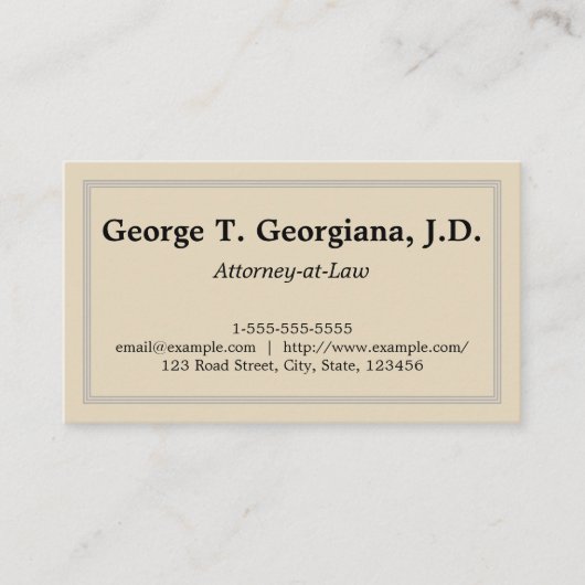 Visitekaartje van de advocaat/procureur van de sch (Voorkant)