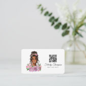 Visitekaartje van de Afrikaanse Amerikaanse Hairdr (Staand voorkant)