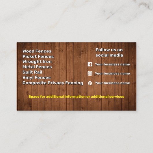 Visitekaartje van de afschermingsdienst (Achterkant)