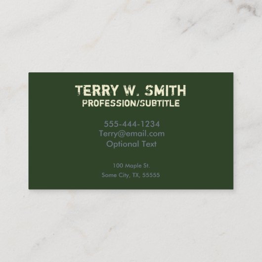 Visitekaartje van de Ambulance Leger (Achterkant)