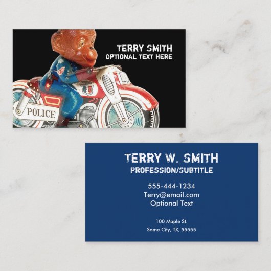 Visitekaartje van de apenpolitie (Voorkant / Achterkant)