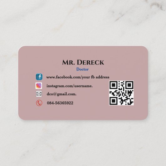 Visitekaartje van de arts (Achterkant)