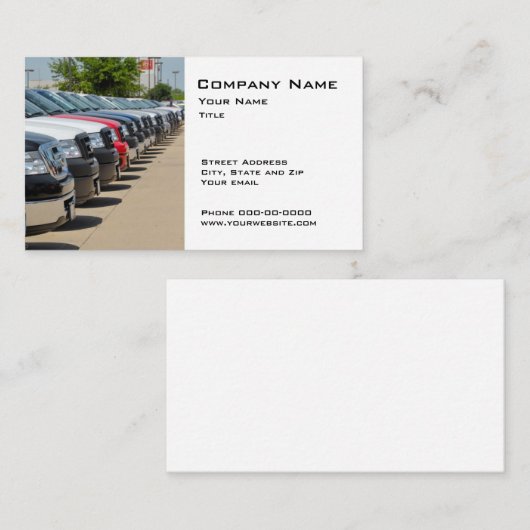 Visitekaartje van de autohandelaar (Voorkant / Achterkant)