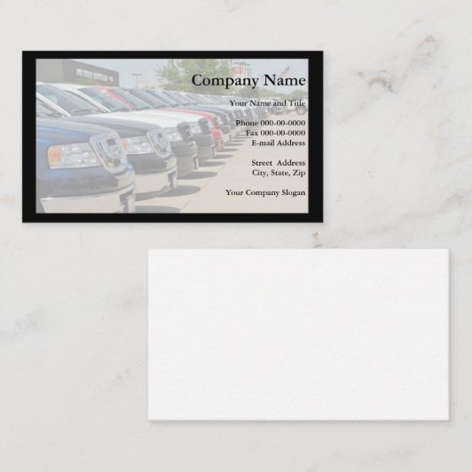 Visitekaartje van de autohandelaar (Voorkant / Achterkant)