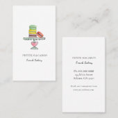 Visitekaartje van de bakkerij van Macarons, met de (Voorkant / Achterkant)