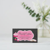 Visitekaartje van de bakkerij van zwarte Damask en (Staand voorkant)