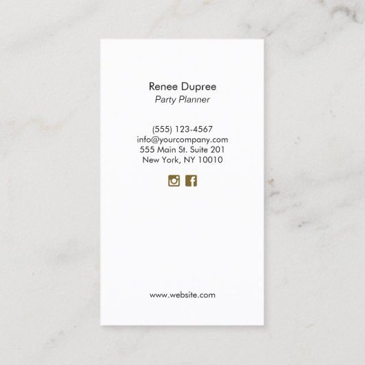 Visitekaartje van de Ballon van de Planner Gold (Achterkant)