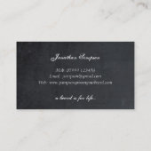 visitekaartje van de  barberbaars (Achterkant)