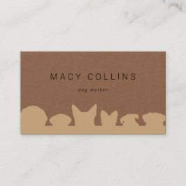 Visitekaartje van de bijtende hond van de silhouet