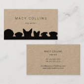 Visitekaartje van de bijtende hond van de silhouet (Voorkant / Achterkant)