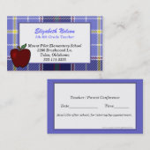 Visitekaartje van de Blauwe Pset-leraar Afsprakenkaartje (Voorkant / Achterkant)