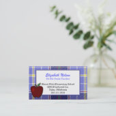 Visitekaartje van de Blauwe Pset-leraar Afsprakenkaartje (Staand voorkant)