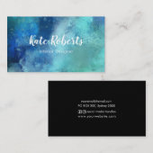 Visitekaartje van de blauwe Waterverf | creatief (Voorkant / Achterkant)