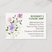 Visitekaartje van de bloem van de Verkoper. (Achterkant)